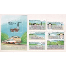 TRENES LAOS SERIE COMPLETA DE ESTAMPILLAS NUEVAS MINT + HOJA BLOQUE 16 €